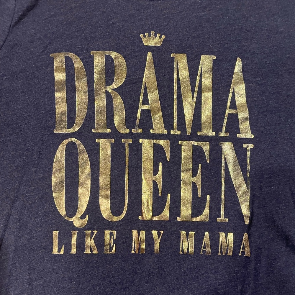 Childrens place XXL drama queen long sleeve shirt navy blue and gold